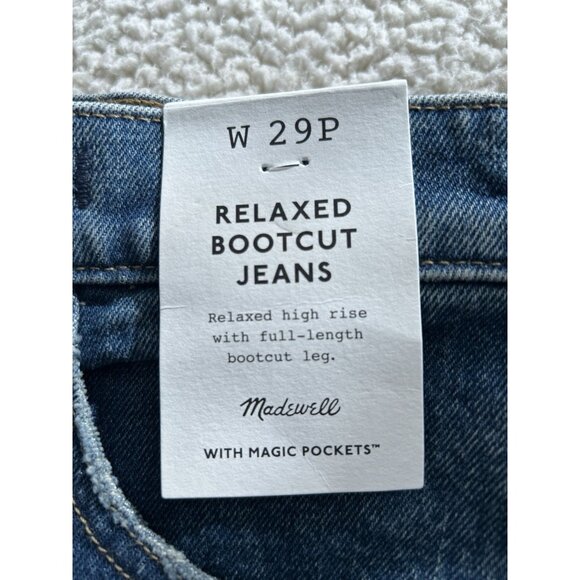 Madewell $148 Relaxed Bootcut Jeans High Rise Full Length Concho Wash Size P29 - Picture 13 of 16
